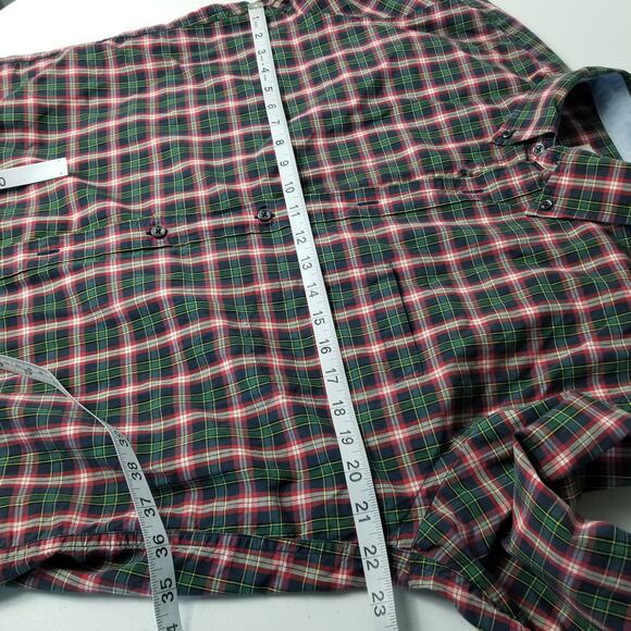 J. Crew Blue Green Red Vintage Button Down Long Sleeve Shirt  Large - Picture 6 of 7